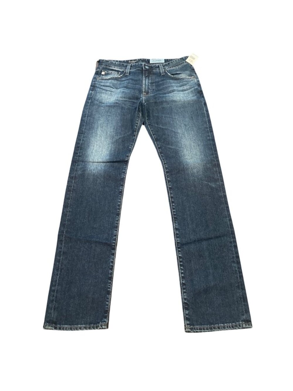 AG Graduate Tailored Jean Mens 32x33 Dark Wash Stretch Distressed AG-Ed Denim